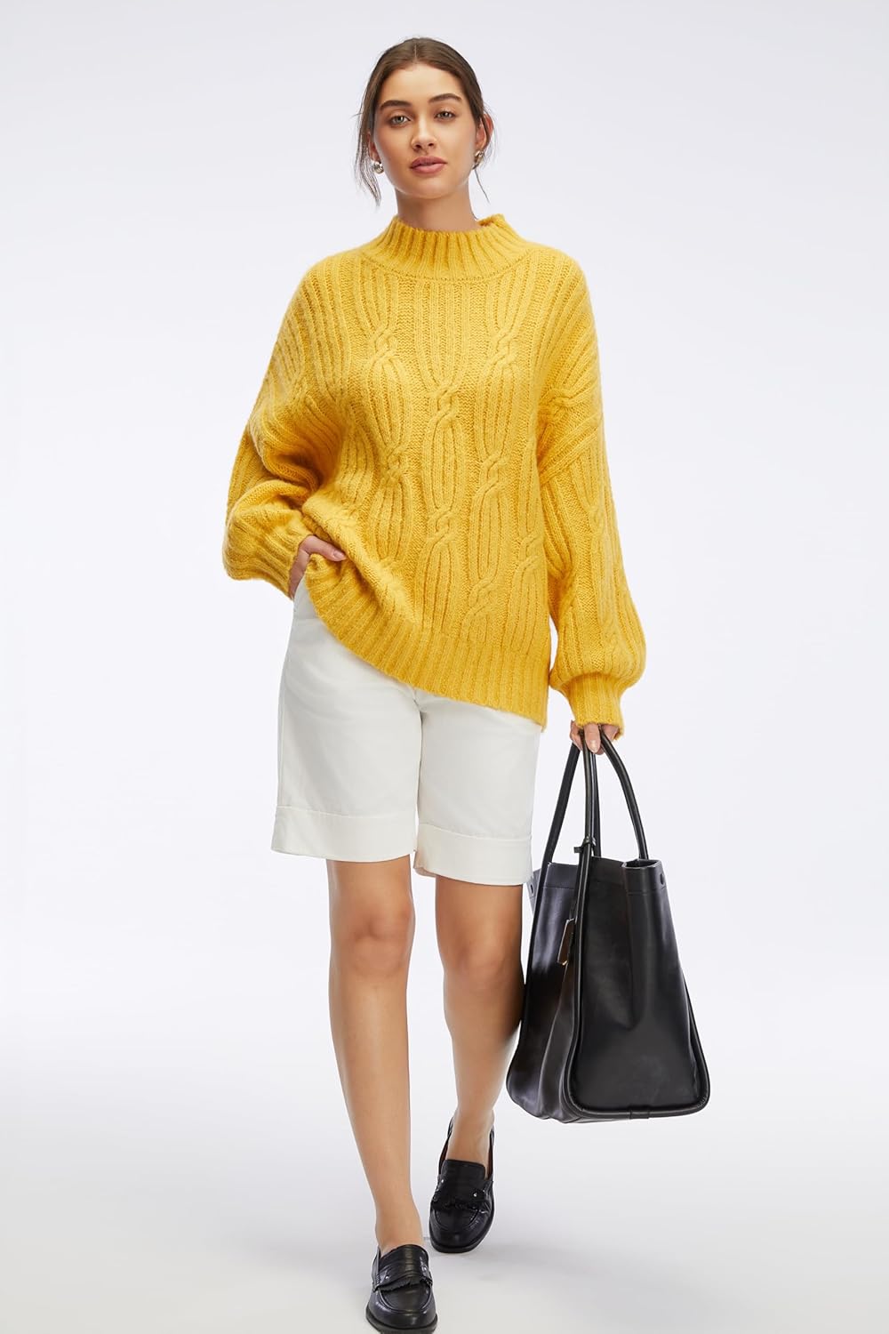 Women's Sweaters Long Sleeve Crew Neck Oversized Sweaters for Women 2025 Fall Warm Outfits Old Money Clothes - Image 6