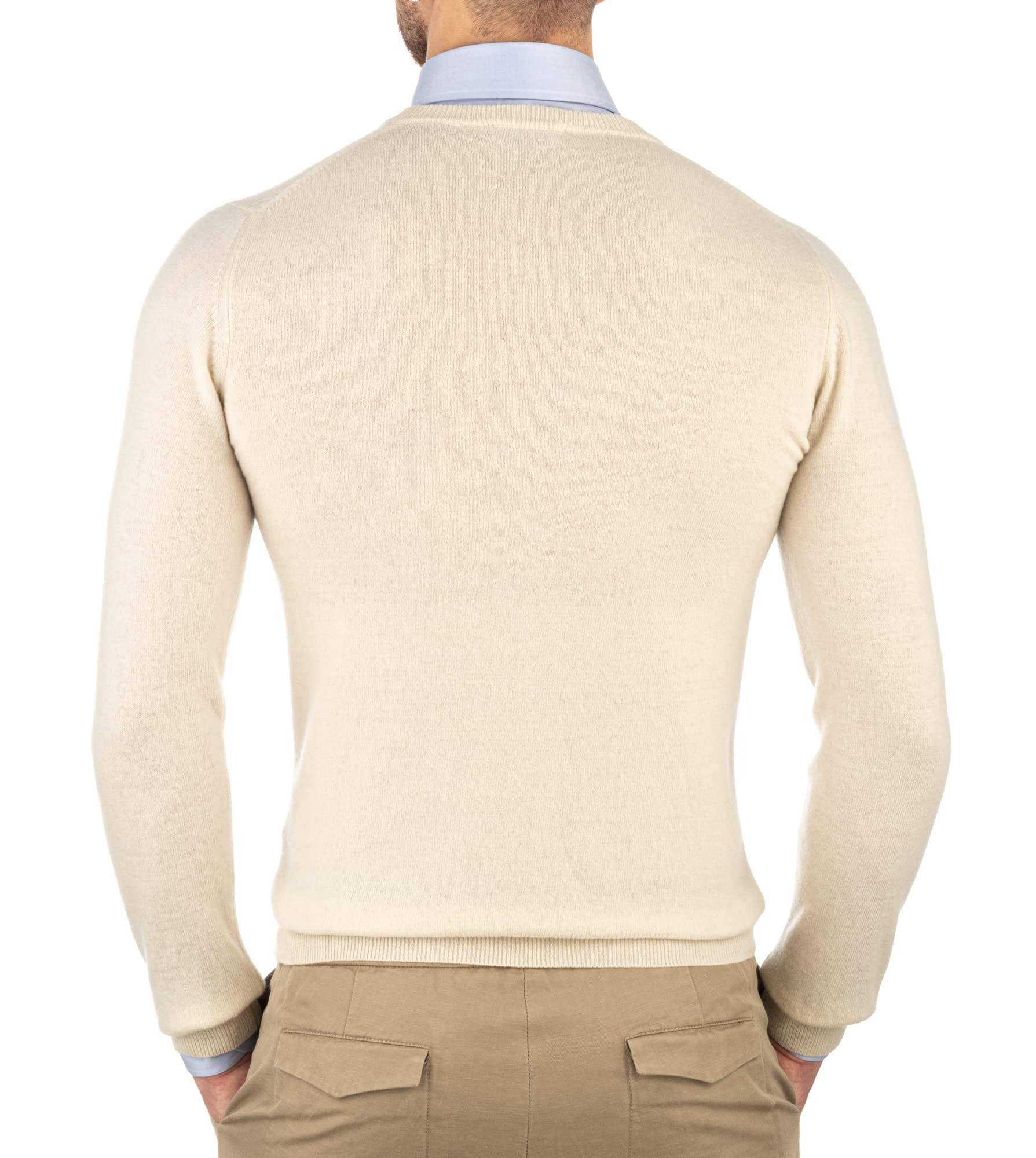 Dolcevita - Jersey para hombre, 30% puro cachemir, 70% pura lana, fabricado en Italia, manga larga, suave y cálido