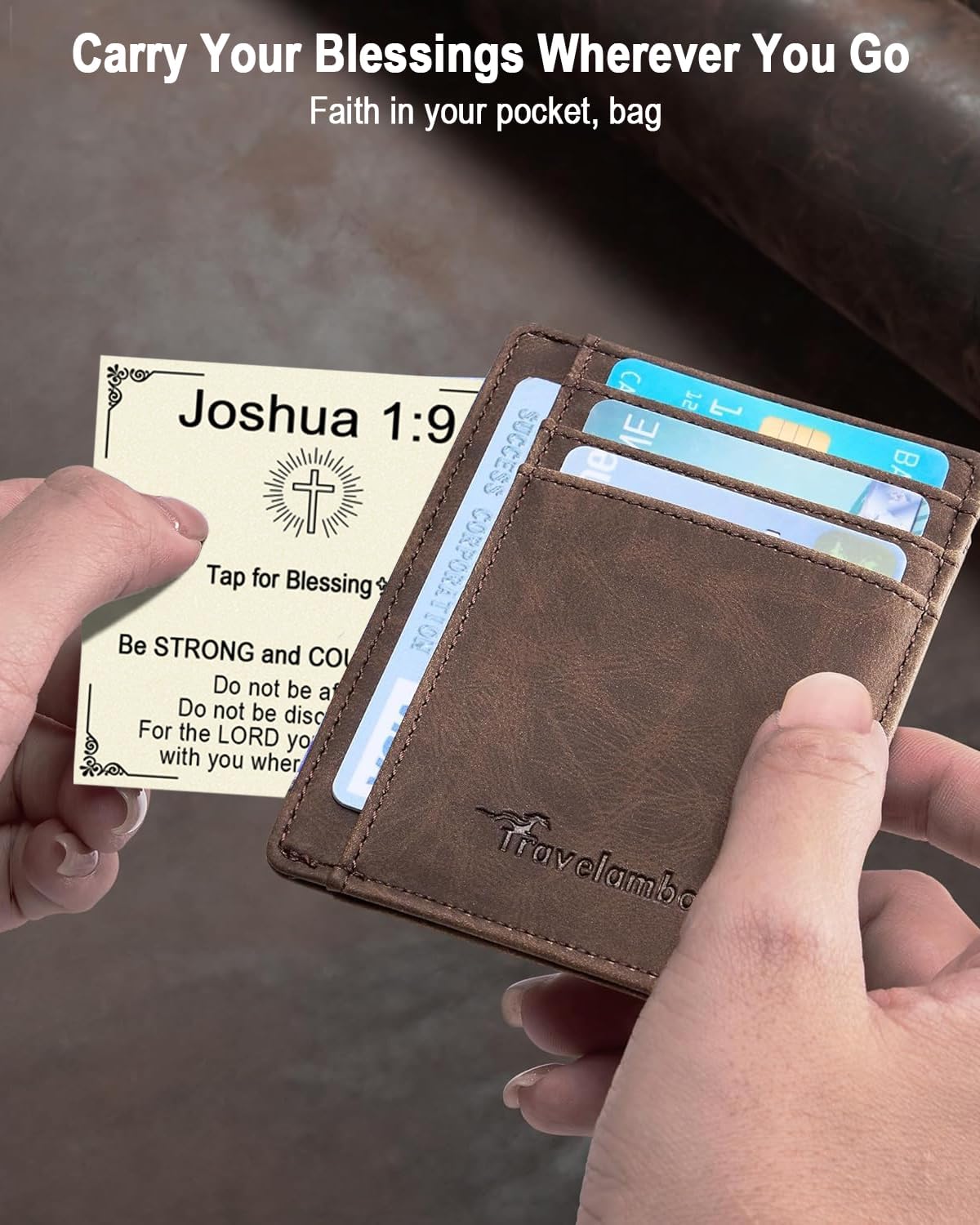 Cross Chain Necklace for Men Boys, Gold Silver Stainless Steel Mens Boys Cross Pendant with 3mm Cuban Chain, Faith Christian Necklace Christmas Gift with Smart Blessing Card, 16–24 Inch - Image 7