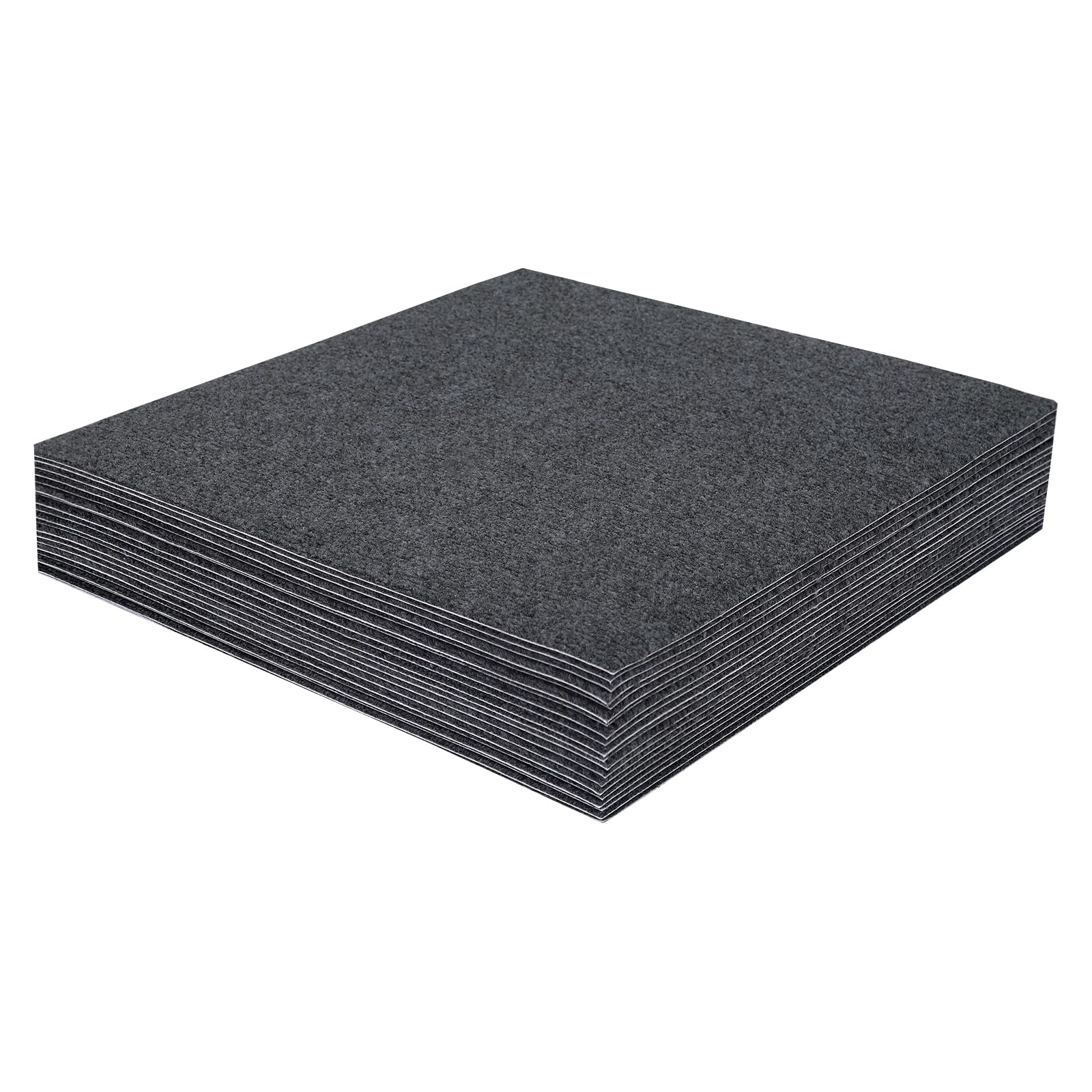 20 Stück Teppichfliesen, 50x50cm Teppichbodenfliese, Waschbarer Auslegware, Teppichfliesen Selbstklebend für Heim und Büro, Dunkelgrau