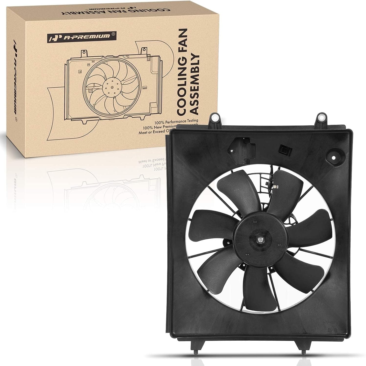 A-Premium Right A/C Condenser Fan Assembly Compatible with Select Honda Models - CR-V CRV 2010-2011, 2.4L - Replace# 38611PNA003, 38615REZA01