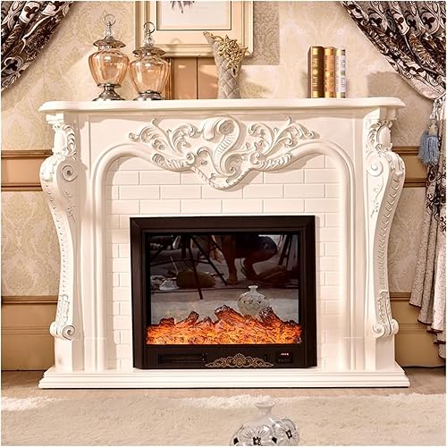 Miniatura 1 de Decoración de chimenea electrónica, calentador eléctrico de chimenea, decoración de gabinete, marco de madera con llama artificial LED óptica,