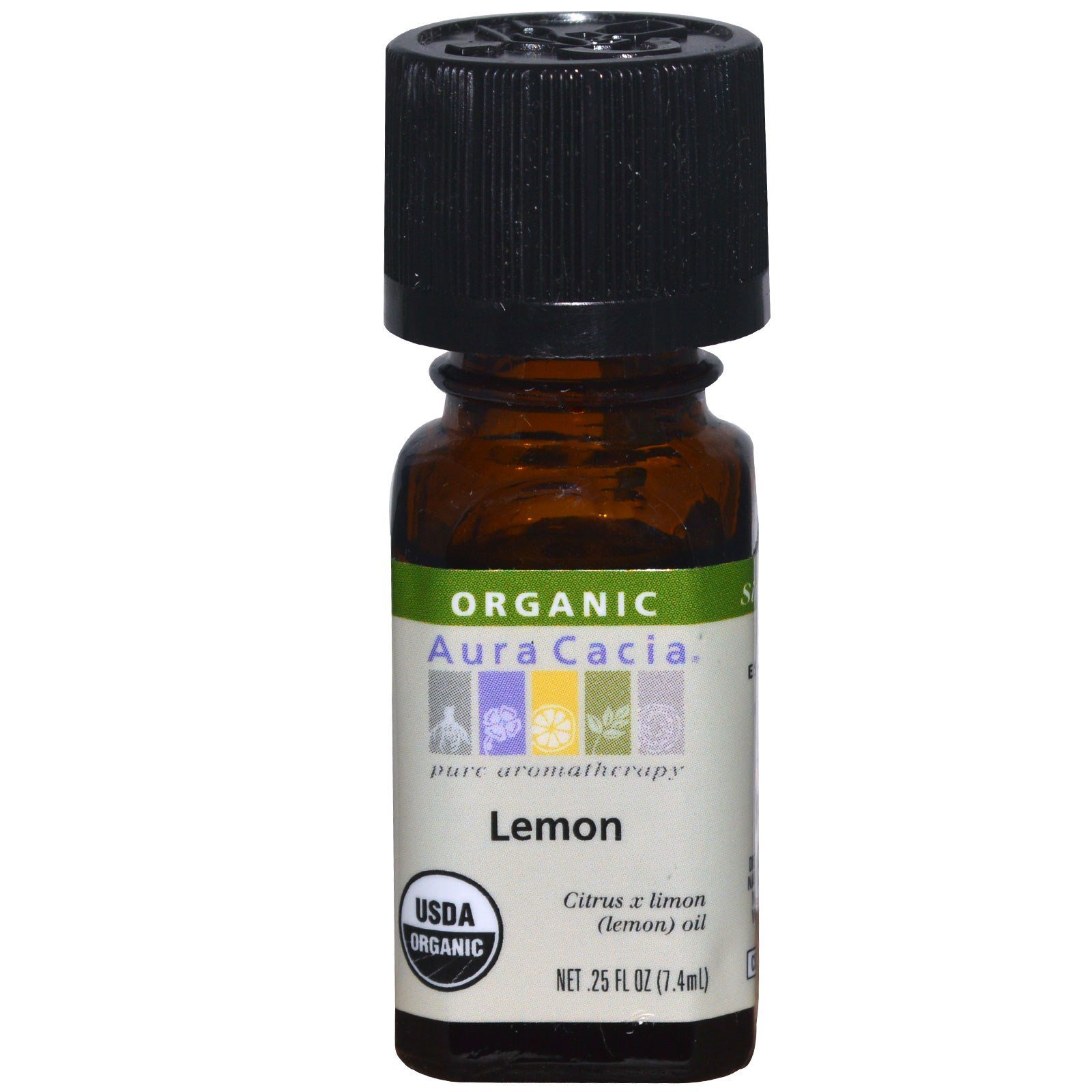 Aura Cacia Organic Lemon Essential Oil, 0.25 oz Oil