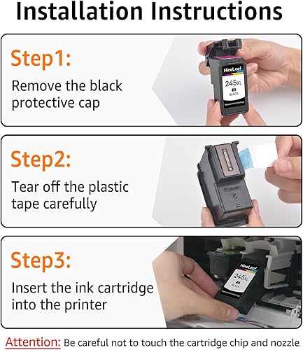 Miniatura 6 de NineLeaf Cartucho de tinta negro remanufacturado compatible con impresoras Canon PG-245XL 245XL PG-245 PIXMA MG2520 PIXMA MG2520 IP2820 MX492 MG MX