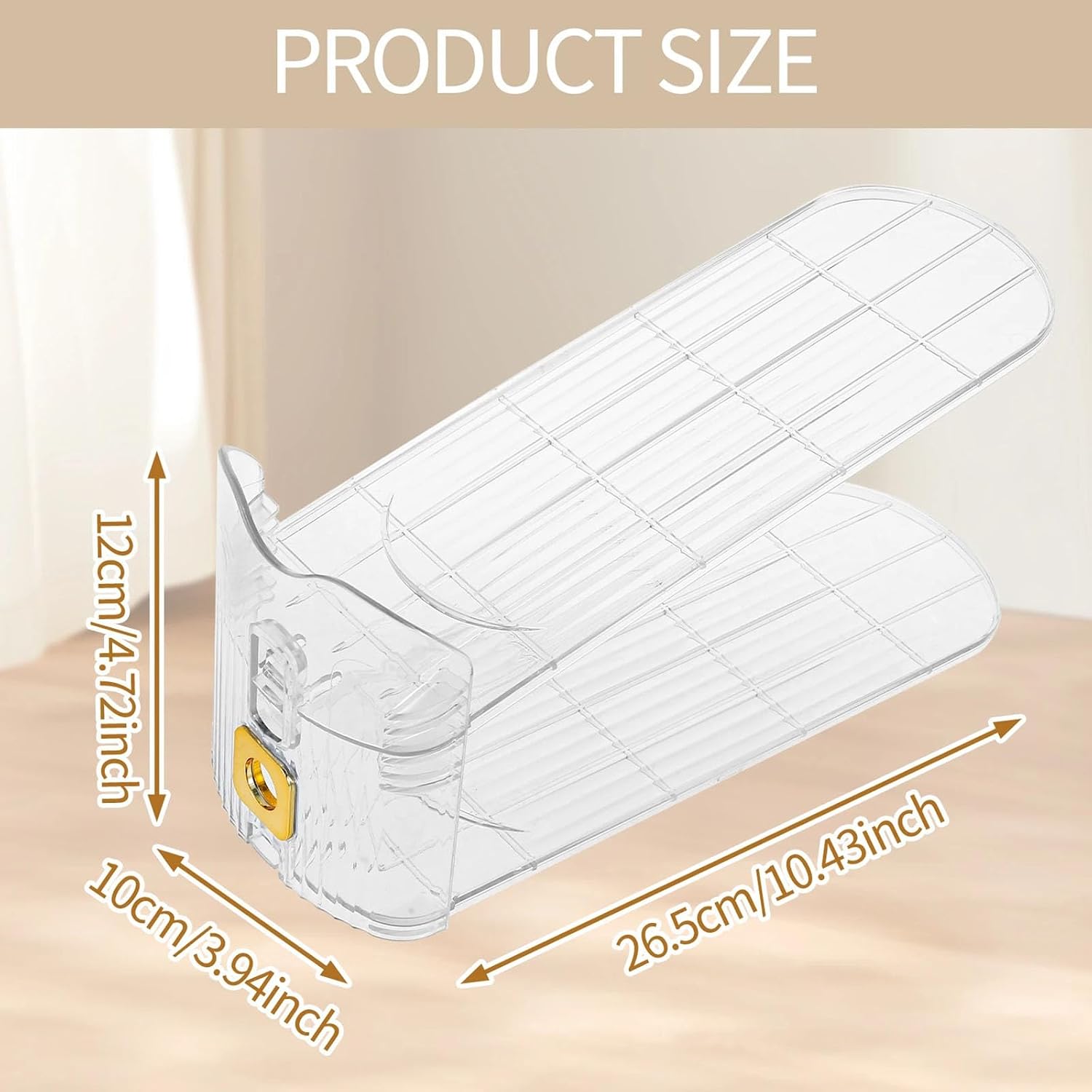 Modifiable Layout‌ with 3 Height Configuration Space Saving Clear Plan for Closet Storage Not Slip Shoe Storage Inventory