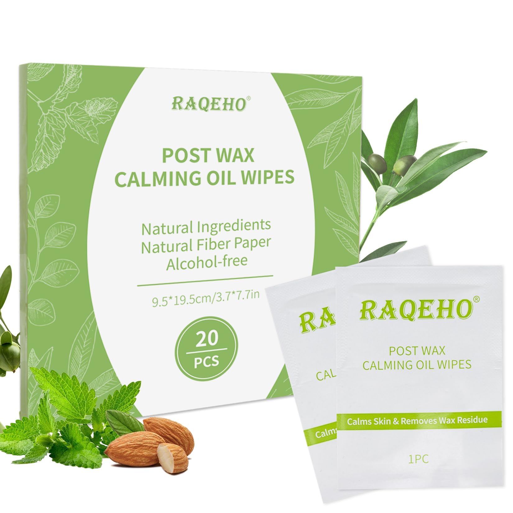 20PCS Post Wax Wipes - After Waxing Calming Oil Wipes Post Wax Care for Body Facial Waxing Remover Aftercare Product for Hair Removal After Wax Care Remove Residue Waxing Aftercare Supplies