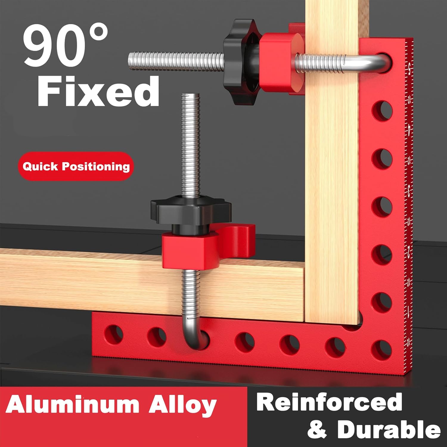 Corner Clamp for Woodworking,CNC Aluminum Alloy Right Angle Clamp,140mm/5.5" Woodworking Corner Clamp Set,90 Degree Positioning Squares Angle Clamp for DIY, Cabinet, Box & Frame Assembly