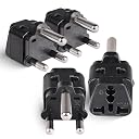 Orei India to South Africa, Botswana, Namibia & More (Type M) Travel Adapter Plug - 2 in 1 - CE Certified - RoHS Compliant - 4 Pack - Black Color (P21-10L-4PK) gallery image