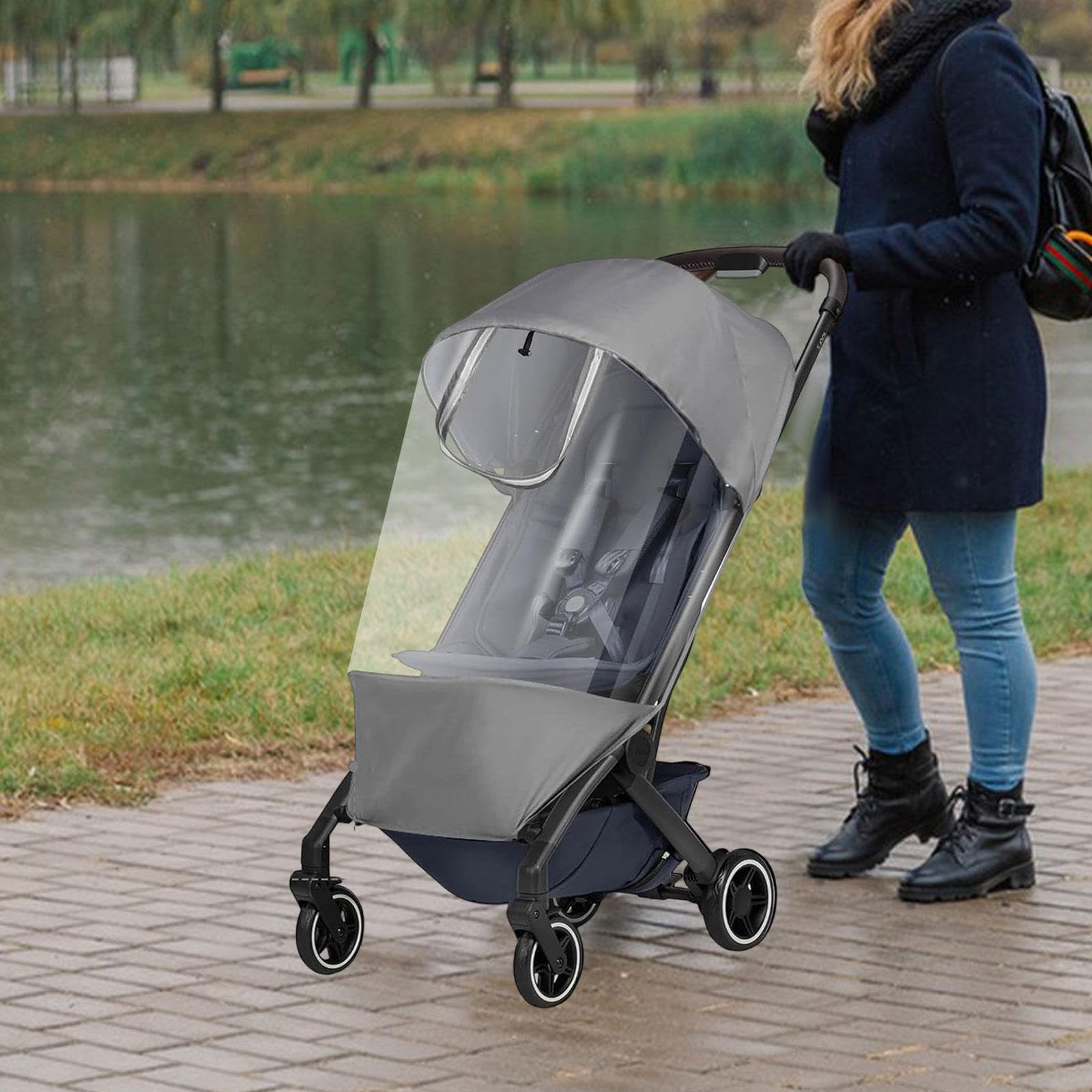 Raincover Copertura Impermeabile per Passeggino Accessorio Protettivo con Finestra Trasparente Materiale PVC Adatto per Escursioni