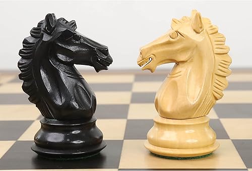 Miniatura 7 de Royal Chess Mall - Juego de piezas de ajedrez Alban Knight Staunton de 4" - Boj ebonizado ponderado