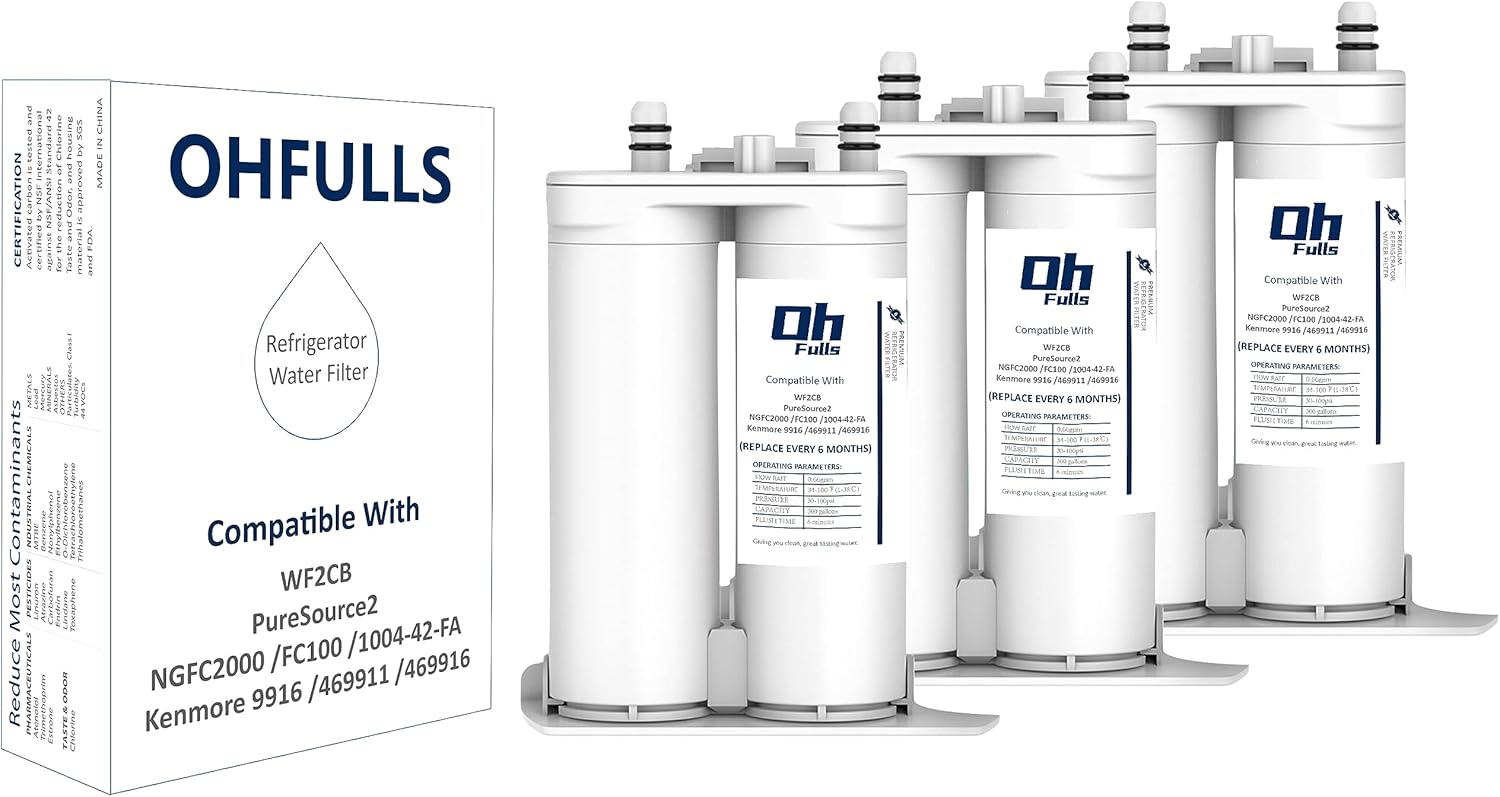 OHFULLS Refrigeator Water Filter Replacement Compatible with