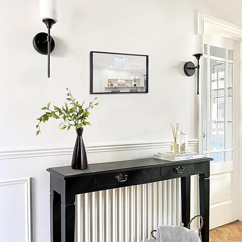 Miniatura 4 de AAZZKANG Espejos para pared, espejo rectangular con marco de metal, moderno espejo decorativo de tocador para entrada, dormitorio, sala de estar,