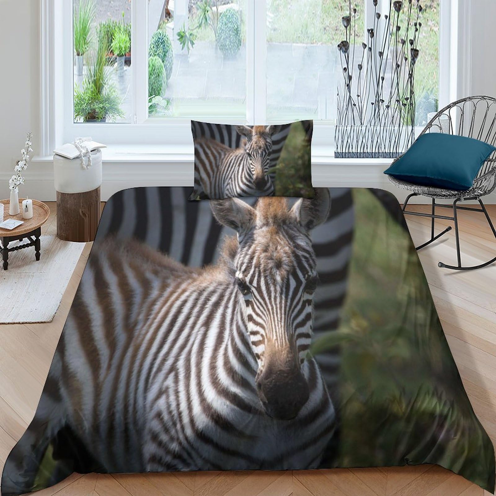 Ensemble de literie zèbre 3D SCOOVY 135x200cm adulte