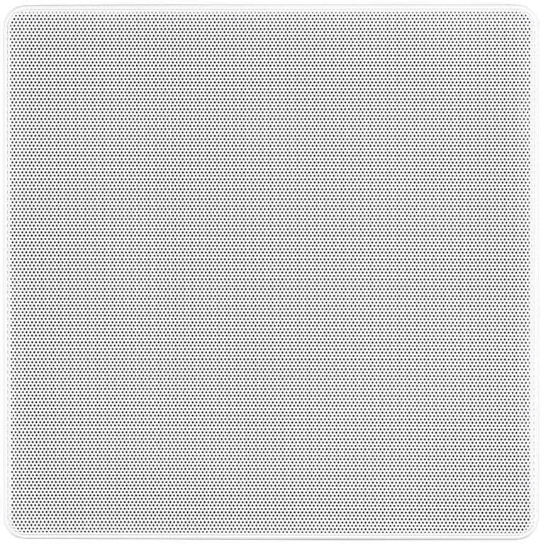 Front view of the Monoprice Alpha Series 10-inch In-Wall Subwoofer with the magnetic grill attached.