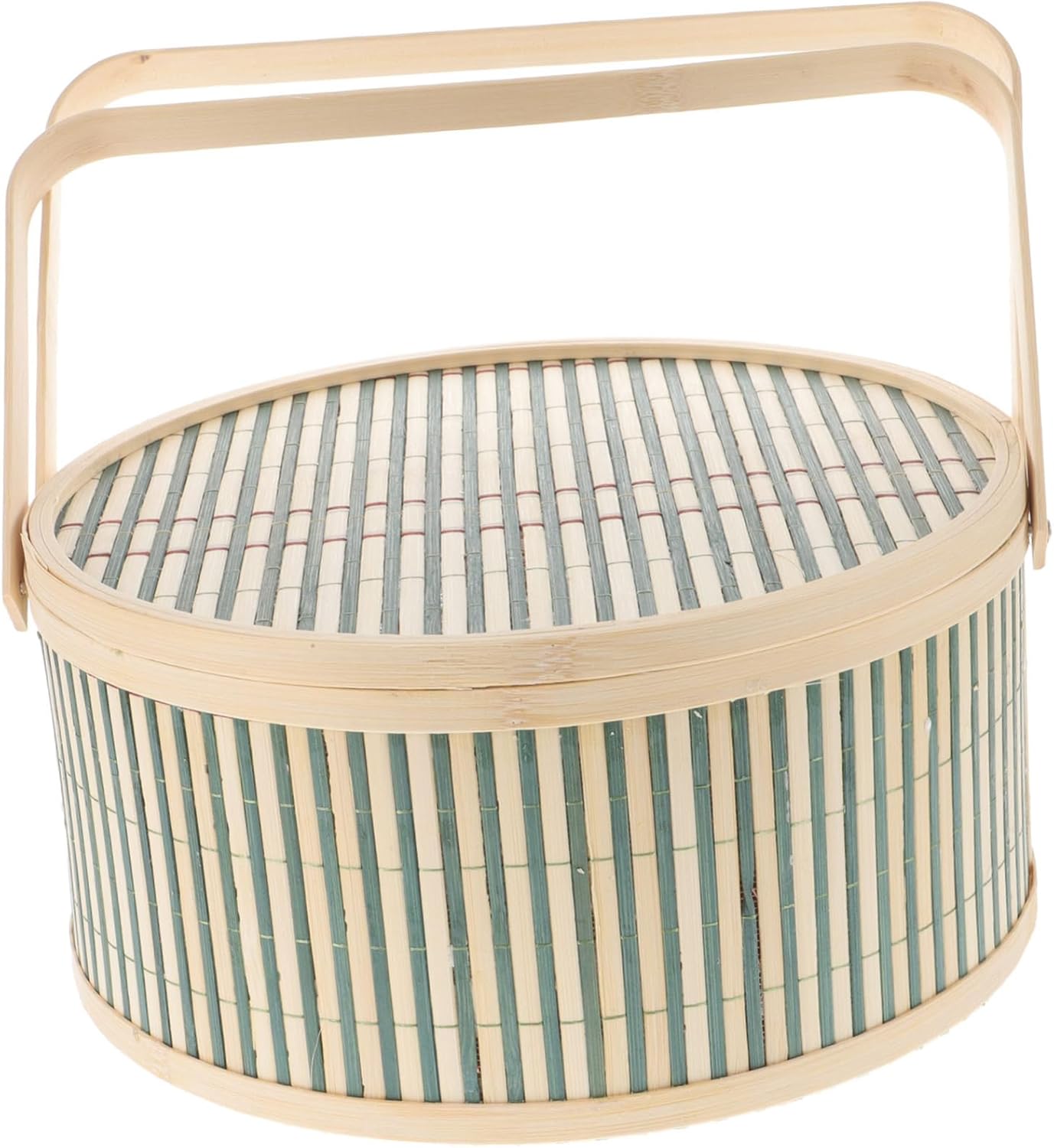 Happyyami Portable Woven Picnic Basket Handles Storage Basket for Outdoor Use for Camping Road Trips and Romantic Gatherings Lightweight and Design