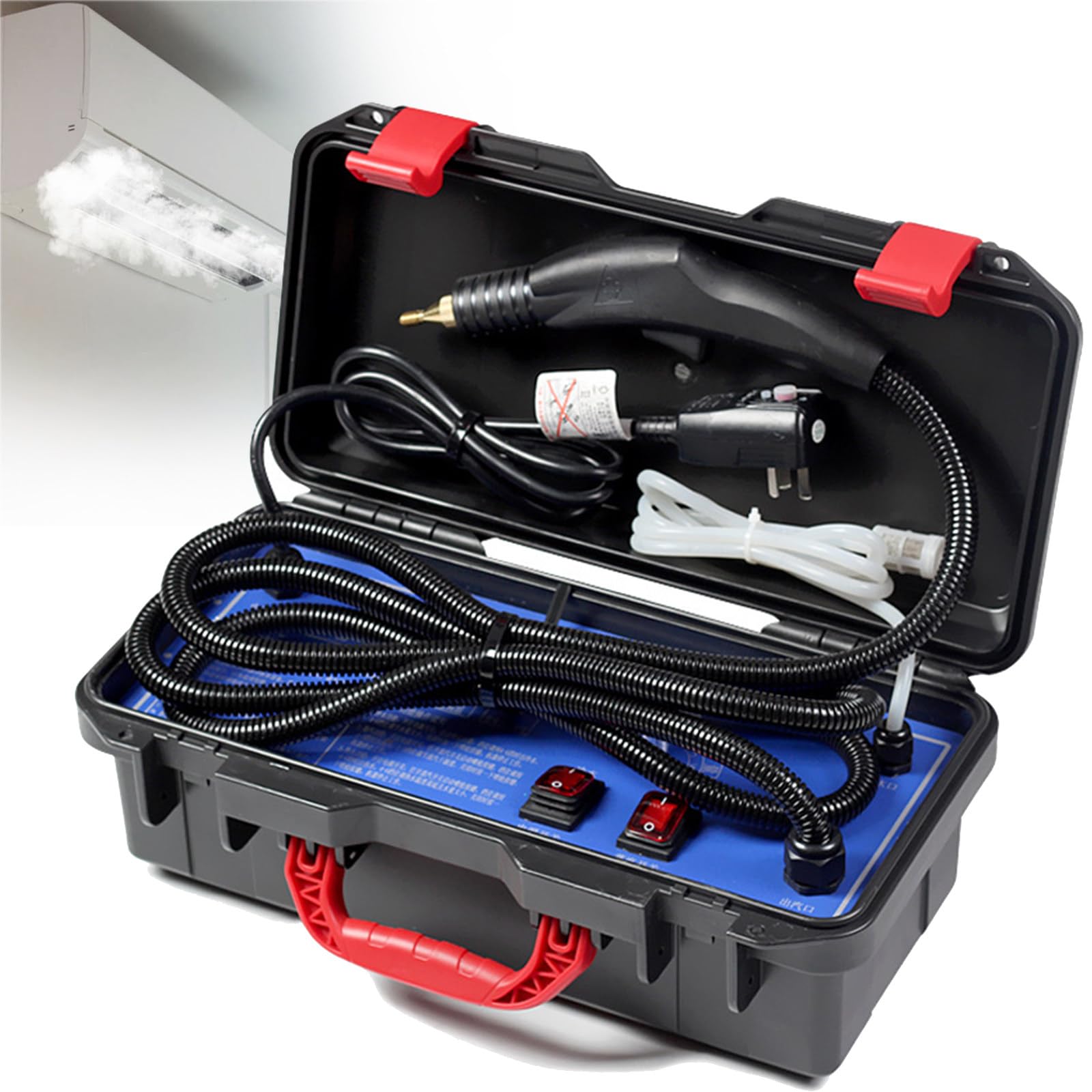 Pulitore a vapore ad alta pressione, macchina a vapore portatile ad alta temperatura per la pulizia, senza serbatoio e resistente,1700W-220V