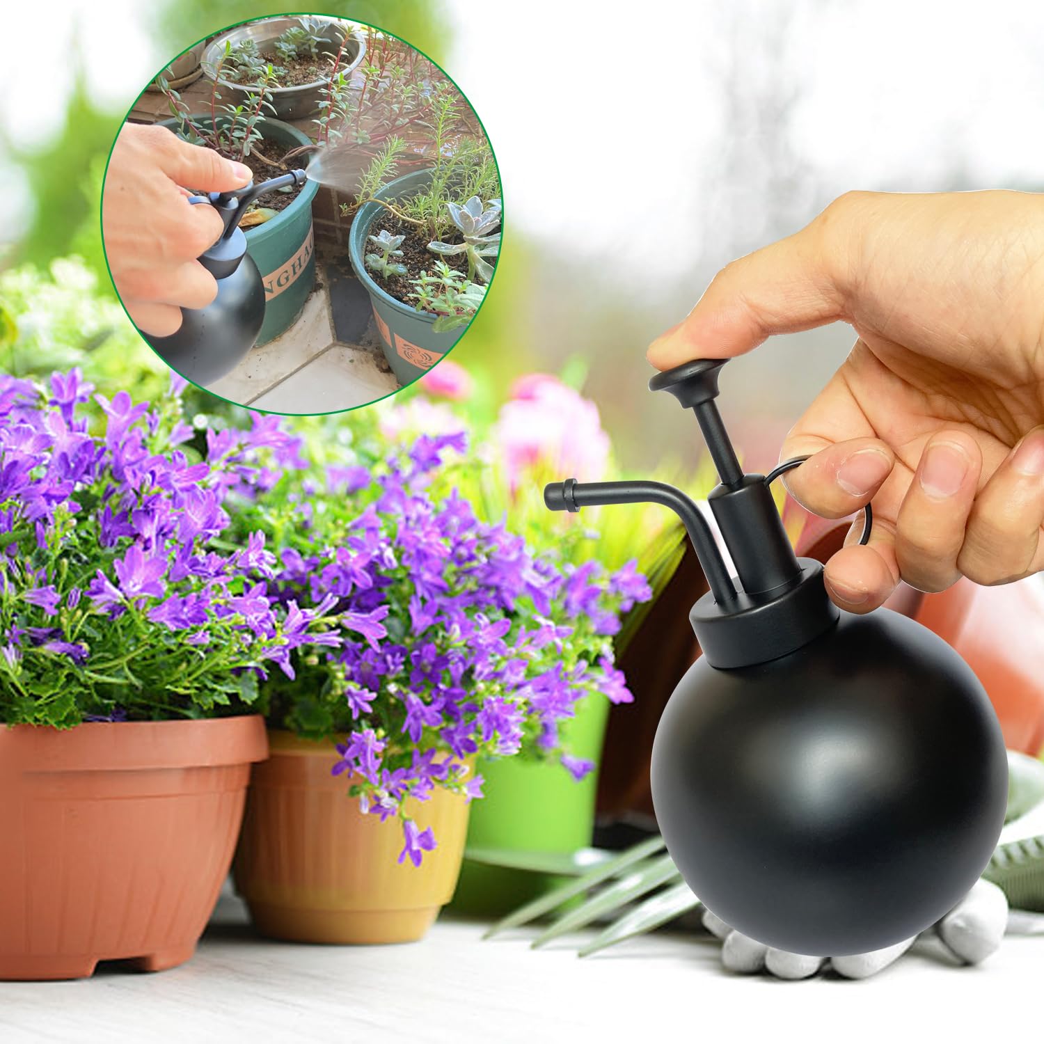 Arrosoir Acier Inoxydable 1000 Ml - Bec Long, Poignée Ergonomique - Pour Plantes D'intérieur, Balcon, Jardin
