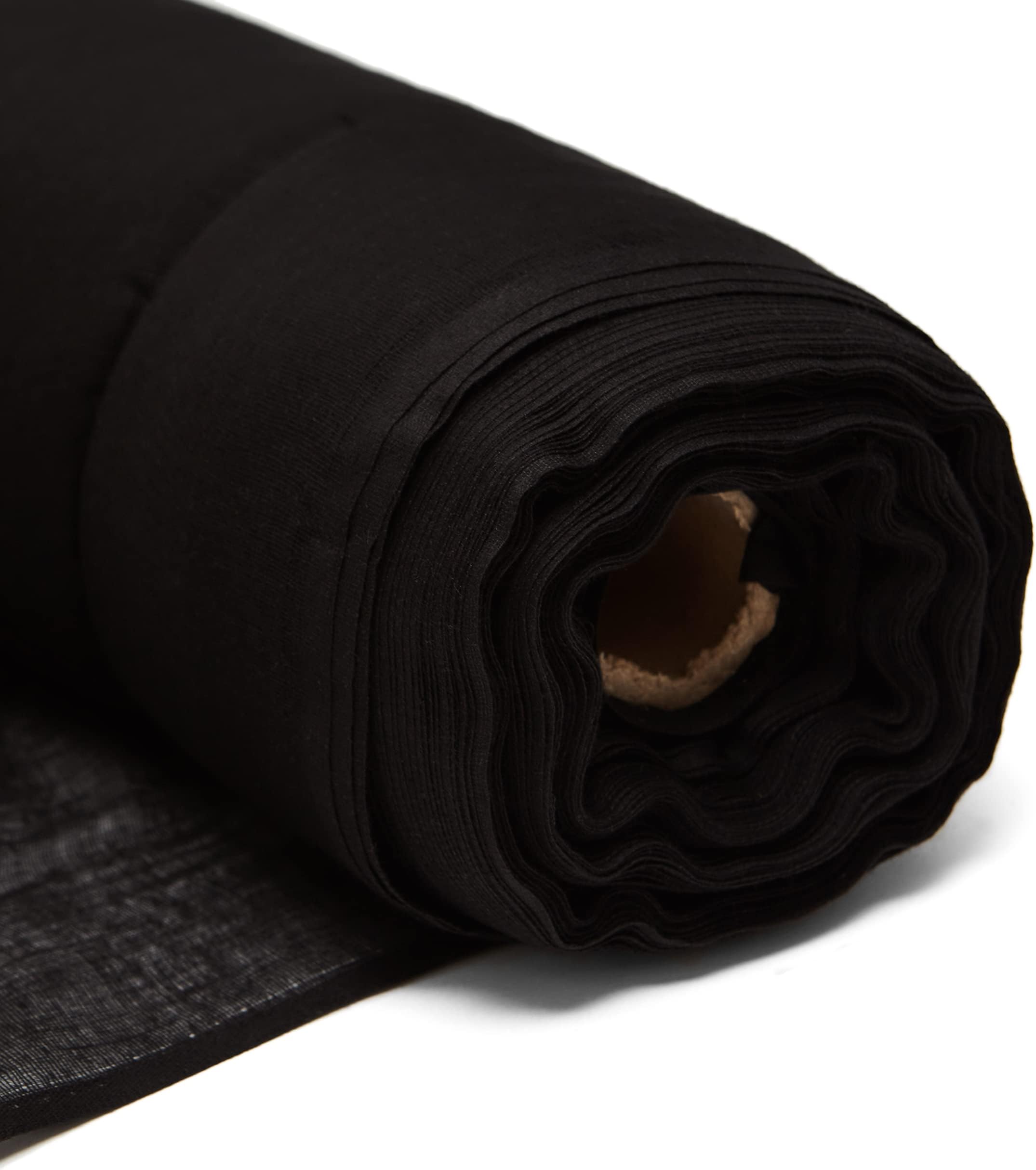 DFL 1m Natural Muslin Cheesecloth – 100% Cotton, 51" Wide 55GSM for Sieving, Cleaning, Dusting, Dyeing, Draping, Costume and Garment Sewing (Black,1 Metre)