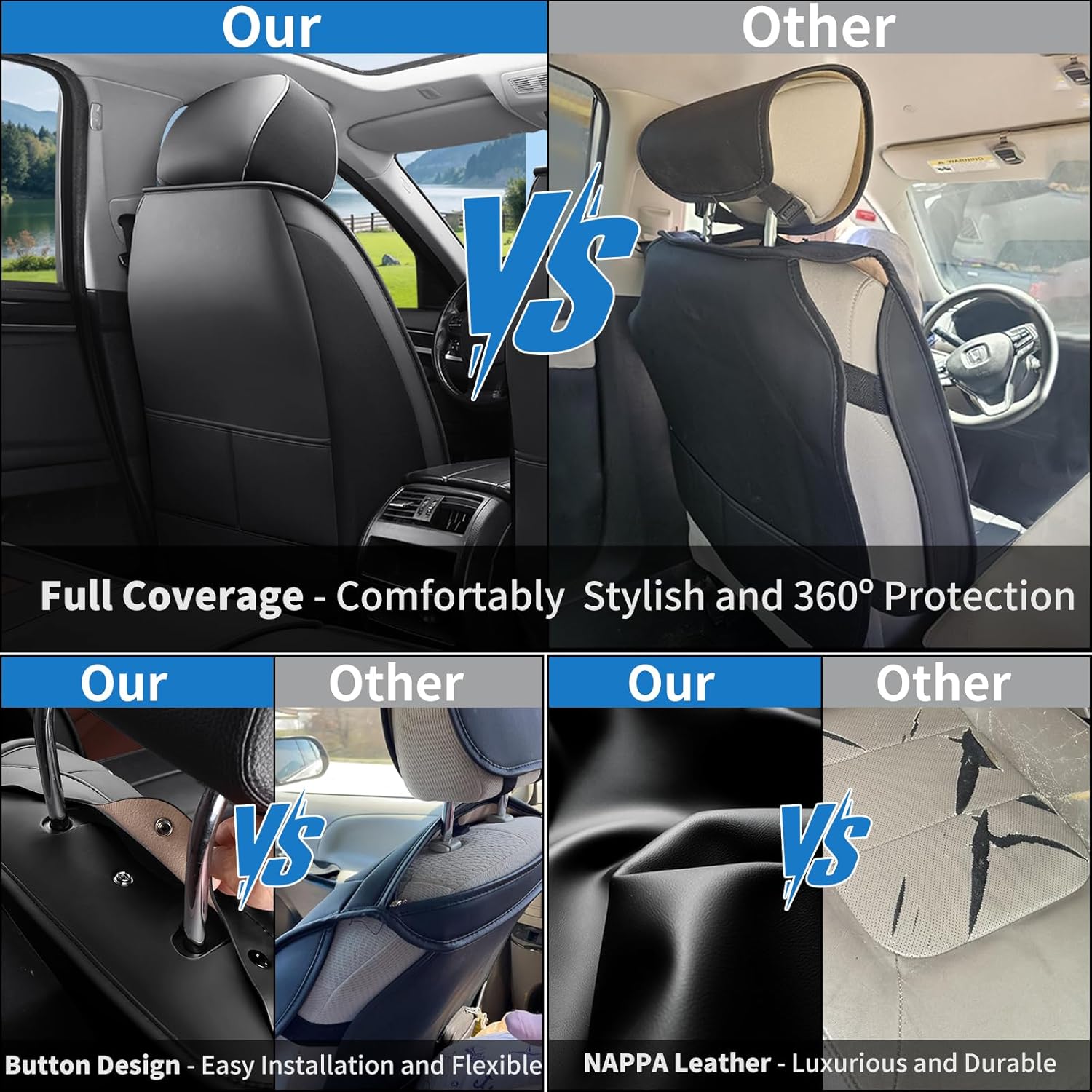 Car Seat Covers Full Set Custom Fit for Mazda CX5/CX-5 2011-2026 – Waterproof Breathable Non-Slip Car Seat Protector,Premium Faux Leather Automotive Seat Covers(Black&Brown,Full Set)