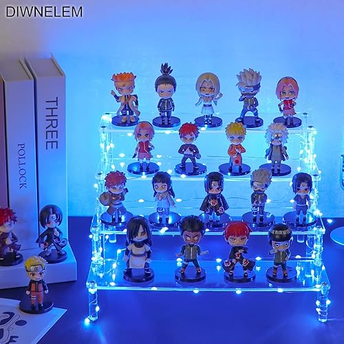 Miniatura 5 de DIWNELEM Soportes de exhibición de acrílico de 4 niveles, vitrina de acrílico, exhibición de postres, soporte para cupcakes, estante de exhibición