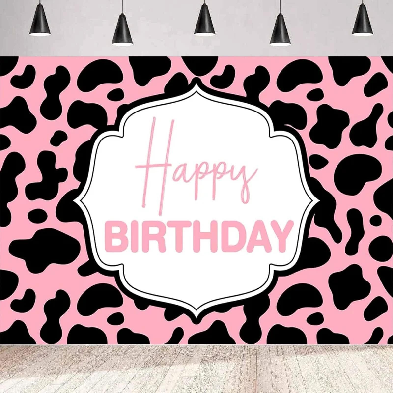 Farm Cow Theme Photo Tło dla gorących dziewczyn Kobiety Happy Birthday Supplies Party Decor Wall Banner