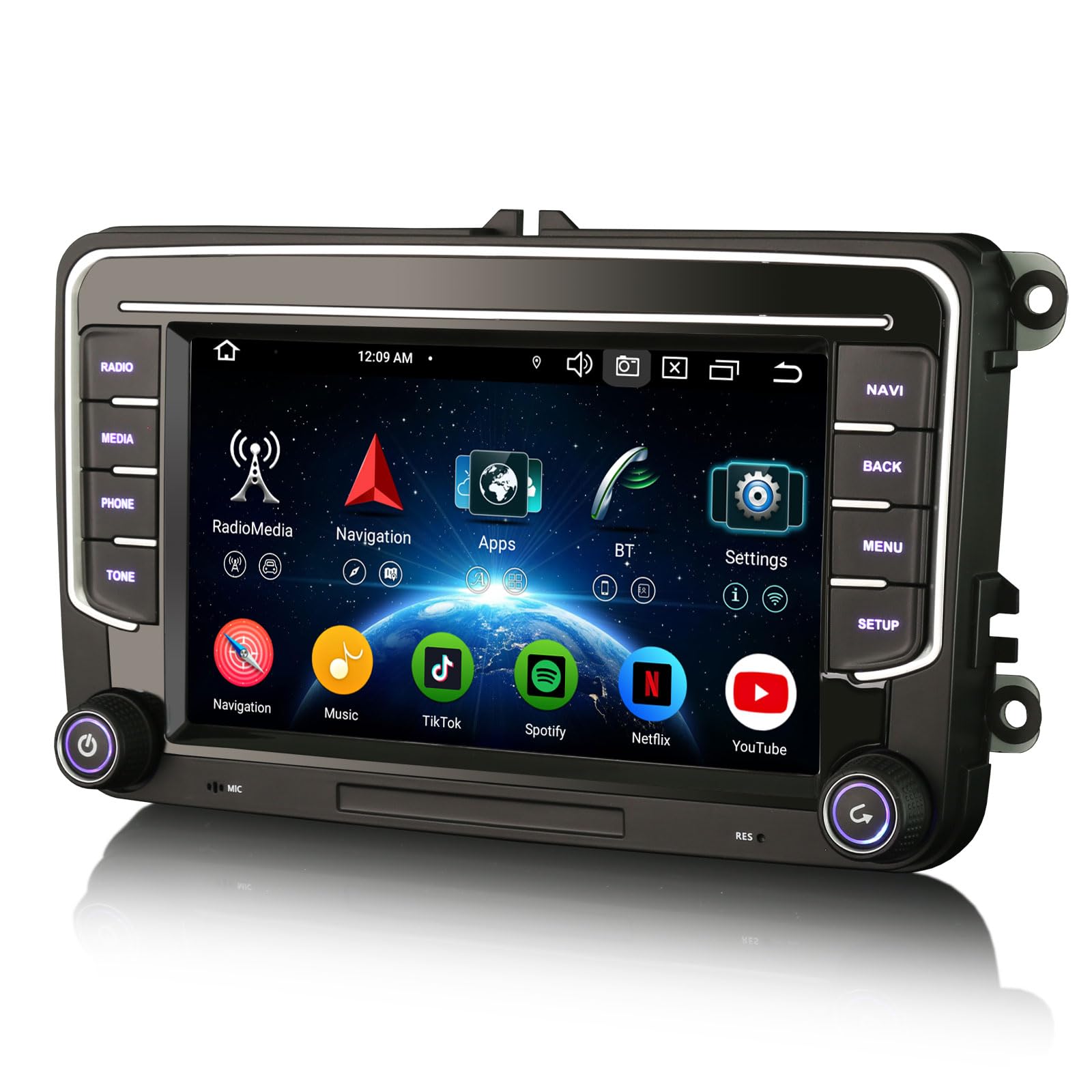 Erisin 7" 8-Core 4GB+64GB Android 14 Autoradio Bluetooth per VW Crafter Amarok Caddy Polo Skoda Yeti Transporter T6 Supporto GPS Navigatore Wireless CarPlay Android Auto WiFi DSP DAB+ DSP FM Canbus