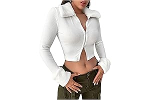 Women's Long Sleeve Faux Fur Trim Collar Cuffs Knit Zippered Cardigan