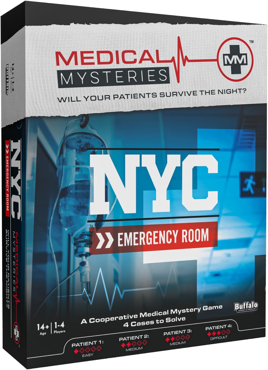 Buffalo Games - Medical Mysteries: NYC Emergency Room - New Game Night Staple - Escape Room - Cooperative Strategy - Adult Party Game - Ages 14 and Up