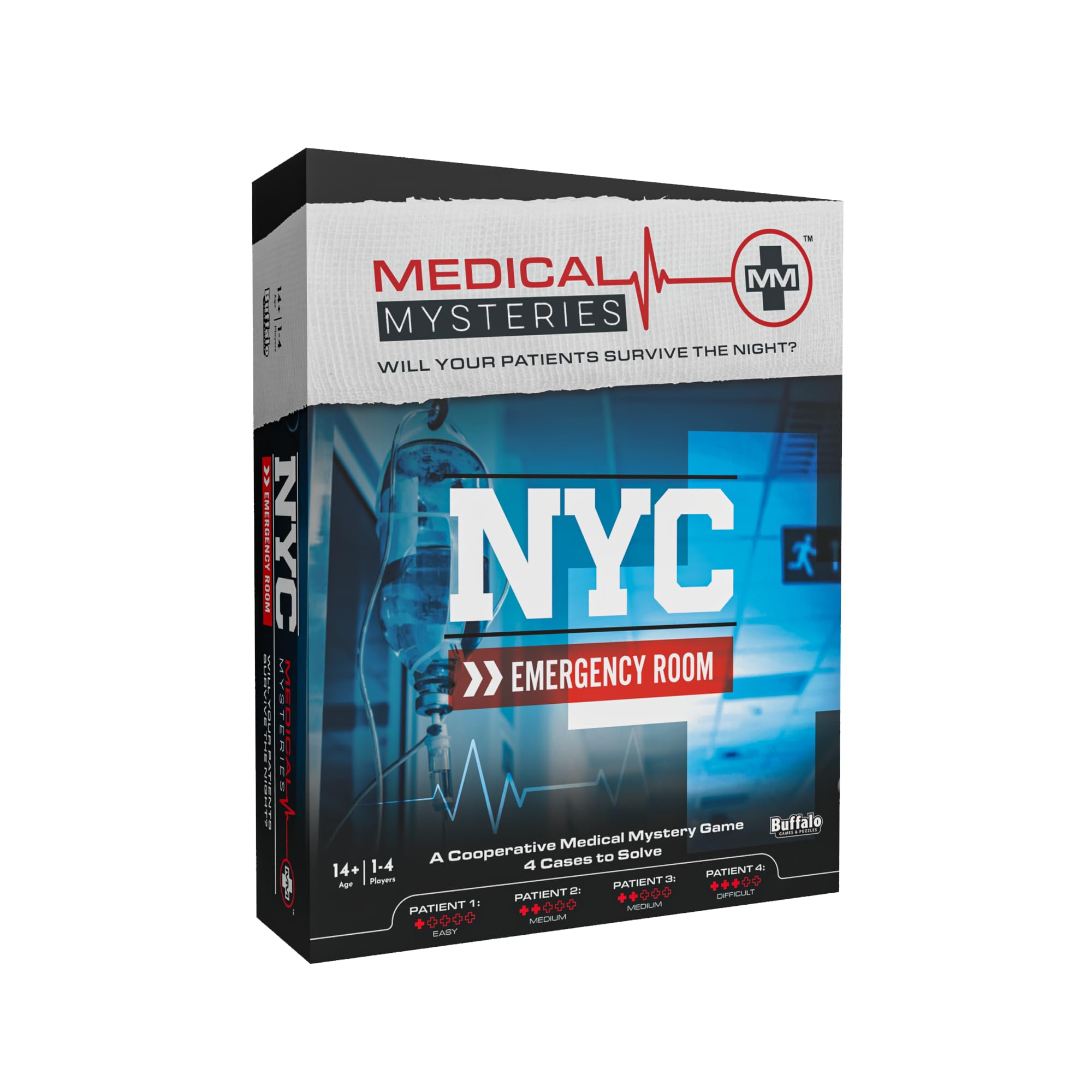 Buffalo Games - Medical Mysteries: NYC Emergency Room - New Game Night Staple - Escape Room - Cooperative Strategy - Adult Party Game - Ages 14 and Up