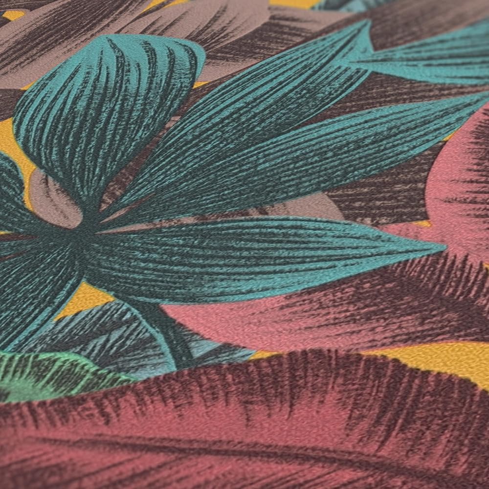 Livingwalls Travel Styles Non-Woven Wallpaper - Jungle Wallpaper in Colourful and Blue - Tropical Wallpaper for Various Rooms in 10.05 m x 0.53 m