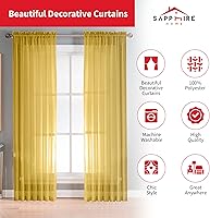 Vista 49 de Sapphire Home - Paneles de cortina (2 unidades), cortinas translúcidas de 54” x 84” (108” de ancho en total), paneles de gasa para dormitorio, sala