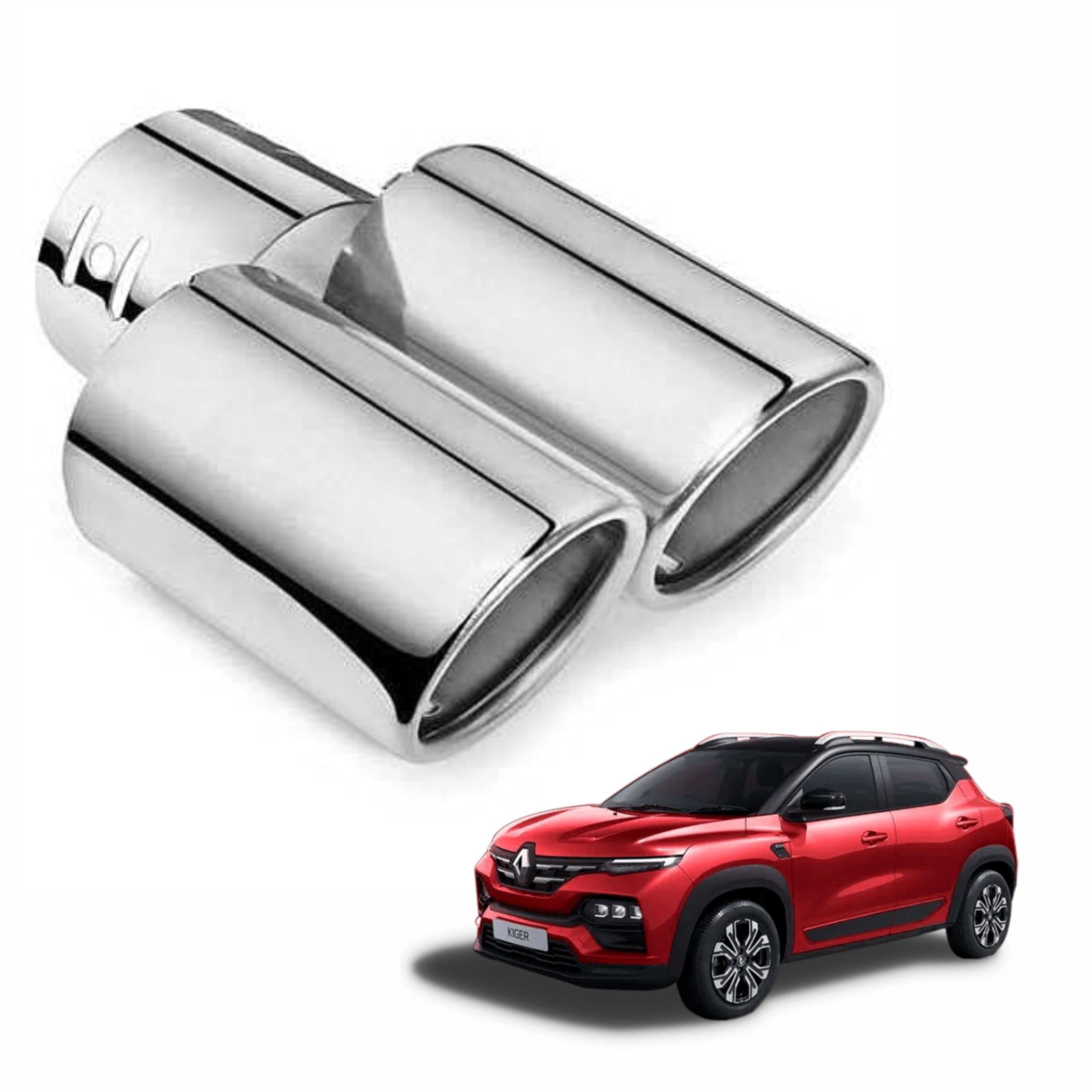 Asryd Dual Silencer Exhaust Tip Pipe Rustproof Stainless Steel Muffler Tail End Outlet 1Pcs For Renault Triber