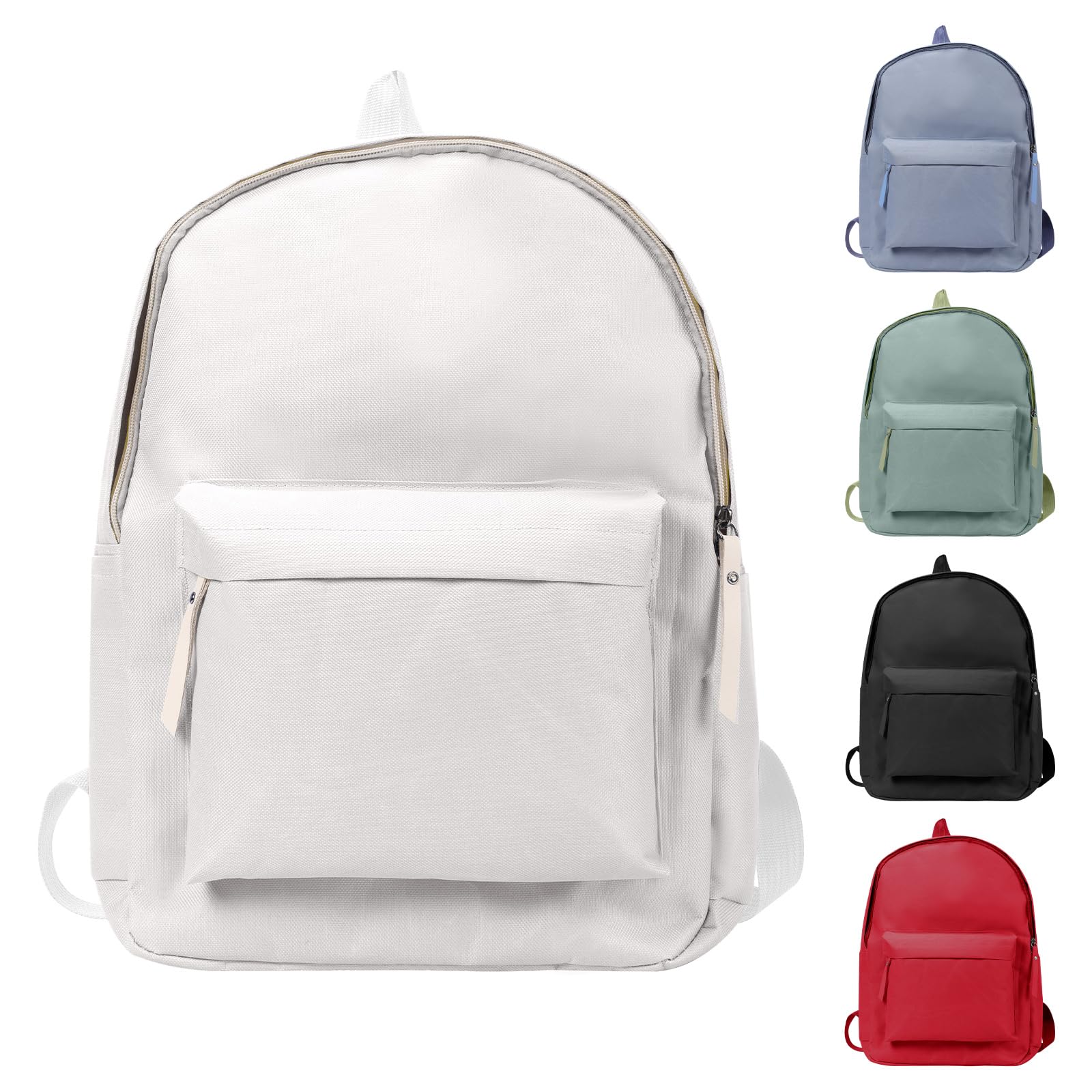 Fjquamitix School Backpack for Women Causal School Bags Men Lightweight Travel Backpack Men Rucksack Water Resistant Bookbag for College Teenage Boys Girls (White)
