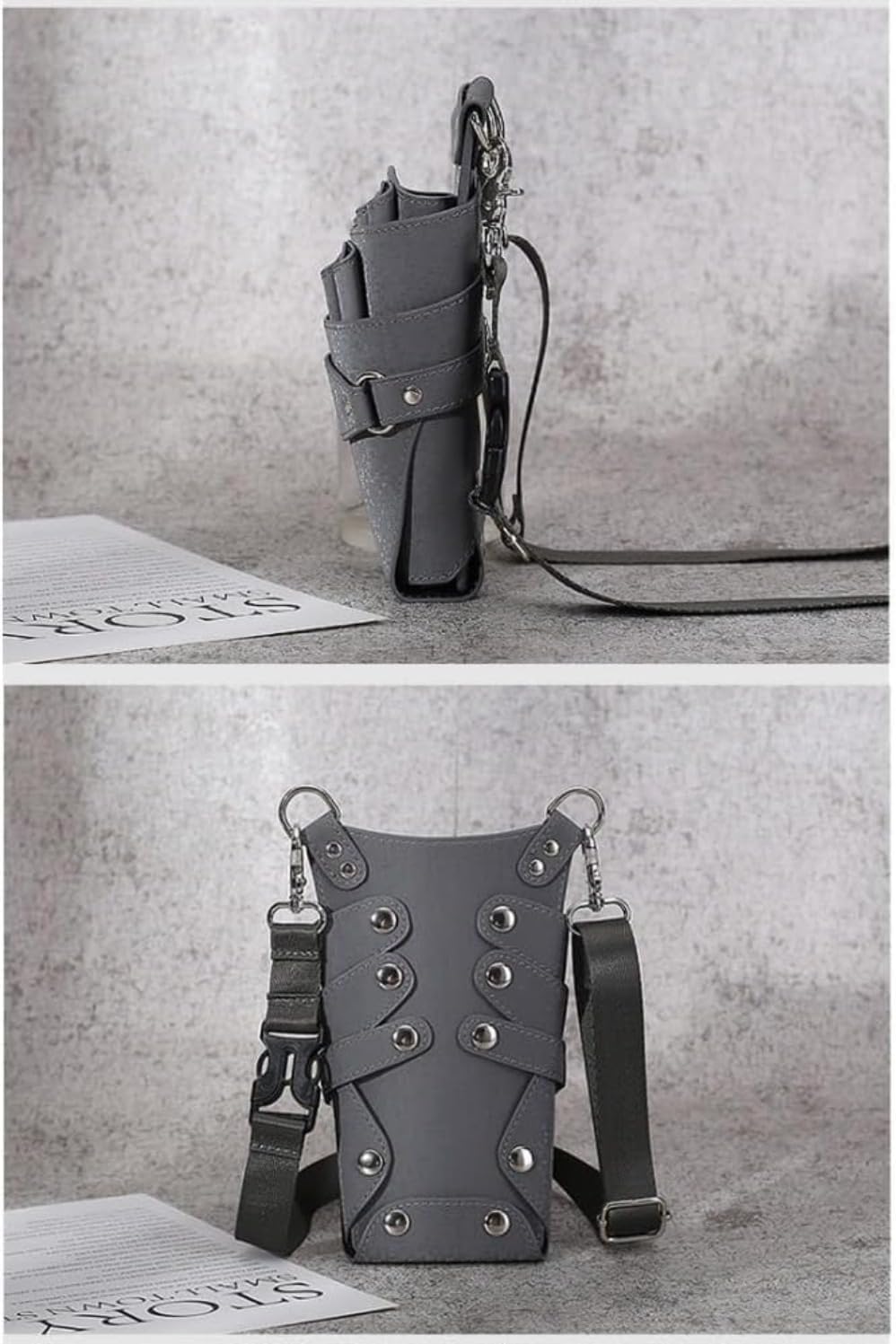 Vilom 理髪ツールバッグ 大容量 7ナイフスロット コーム ハサミ収納 美容師 理髪師 ウエスト メッセンジャー (14*6.5