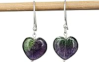 Vista 108 de Gempires Natural Heart Crystals Earring, Heart Gemstone, Energy Healing Crystals, Birthday, Gift for Her, Gemstone Jewelry Yaxaite