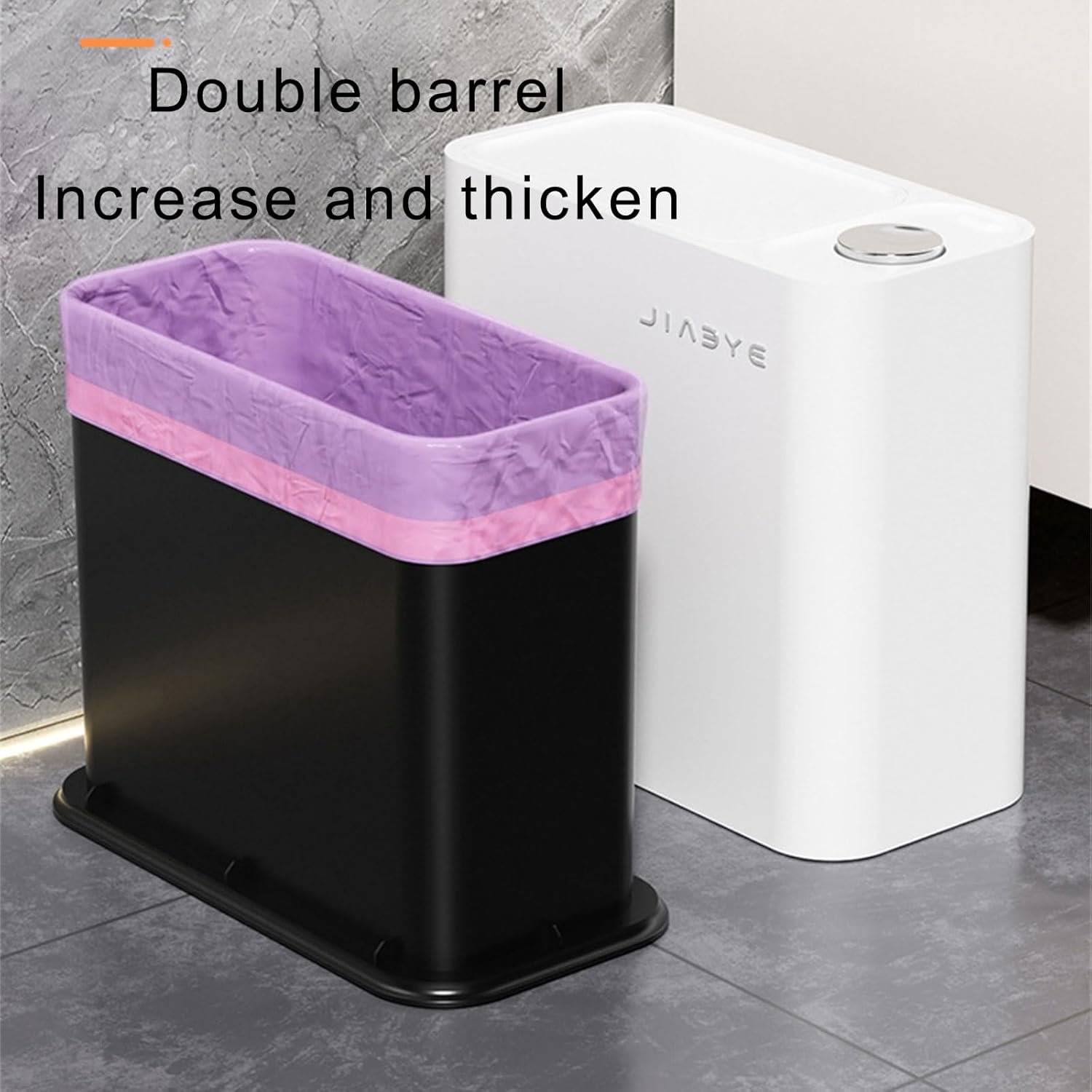 Push Top Bathroom Storage Bucket Garbage Can for Tight Space for Home and Office Control