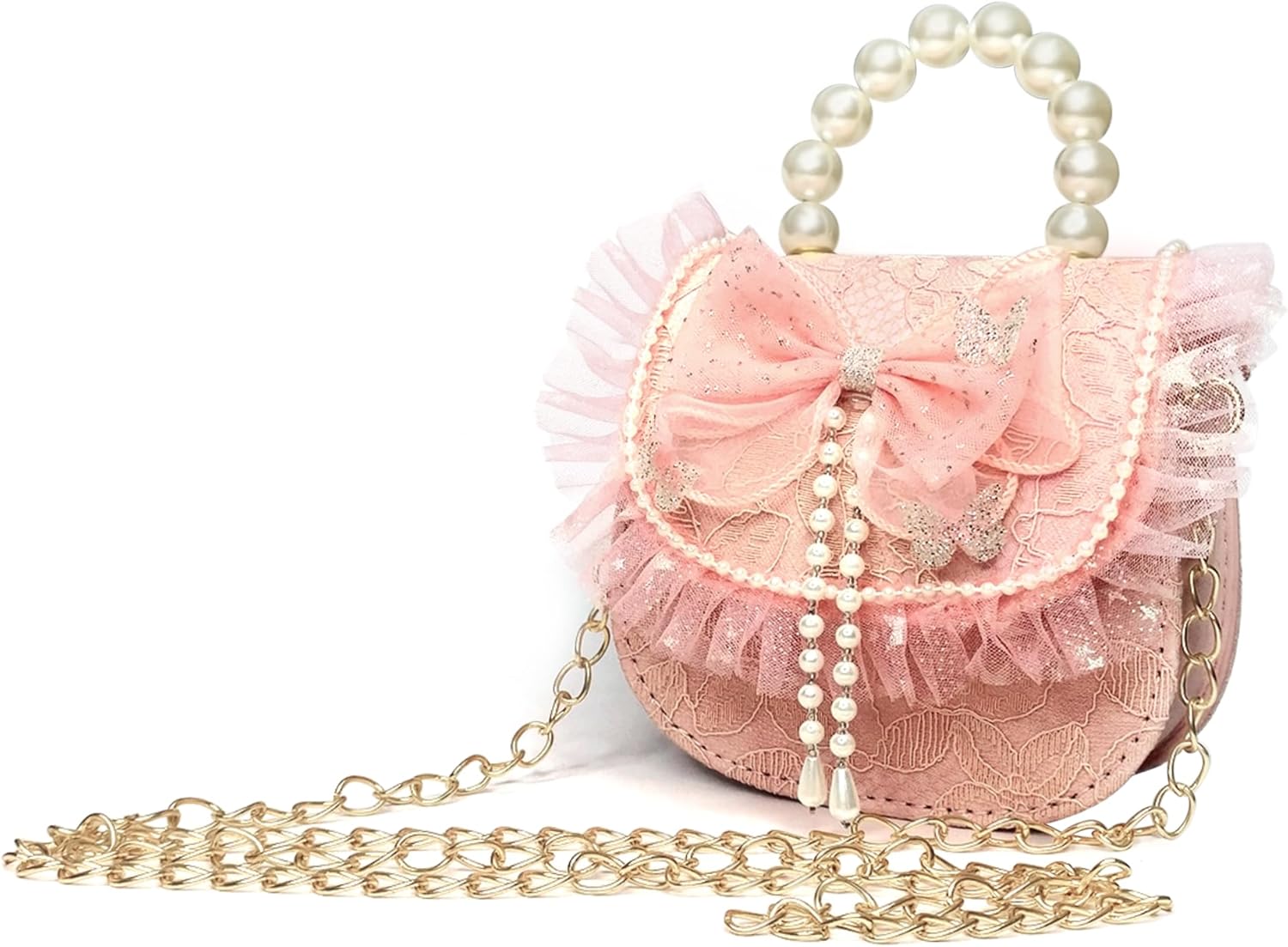 Sanas Mini Netted Clutch with Pearls 1Pc Stylish Pink Handbag Designer Pink Purse for Girls Evening Fashionable Party Bag Pearl Embellished Clutch 1Pc, Baby Pink, Western