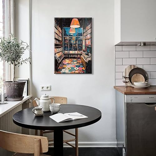 Miniatura 3 de Póster de tienda de discos de vinilo, arte de pared en lienzo musical, impresión artística de portada de álbum, decoración de pared retro de los