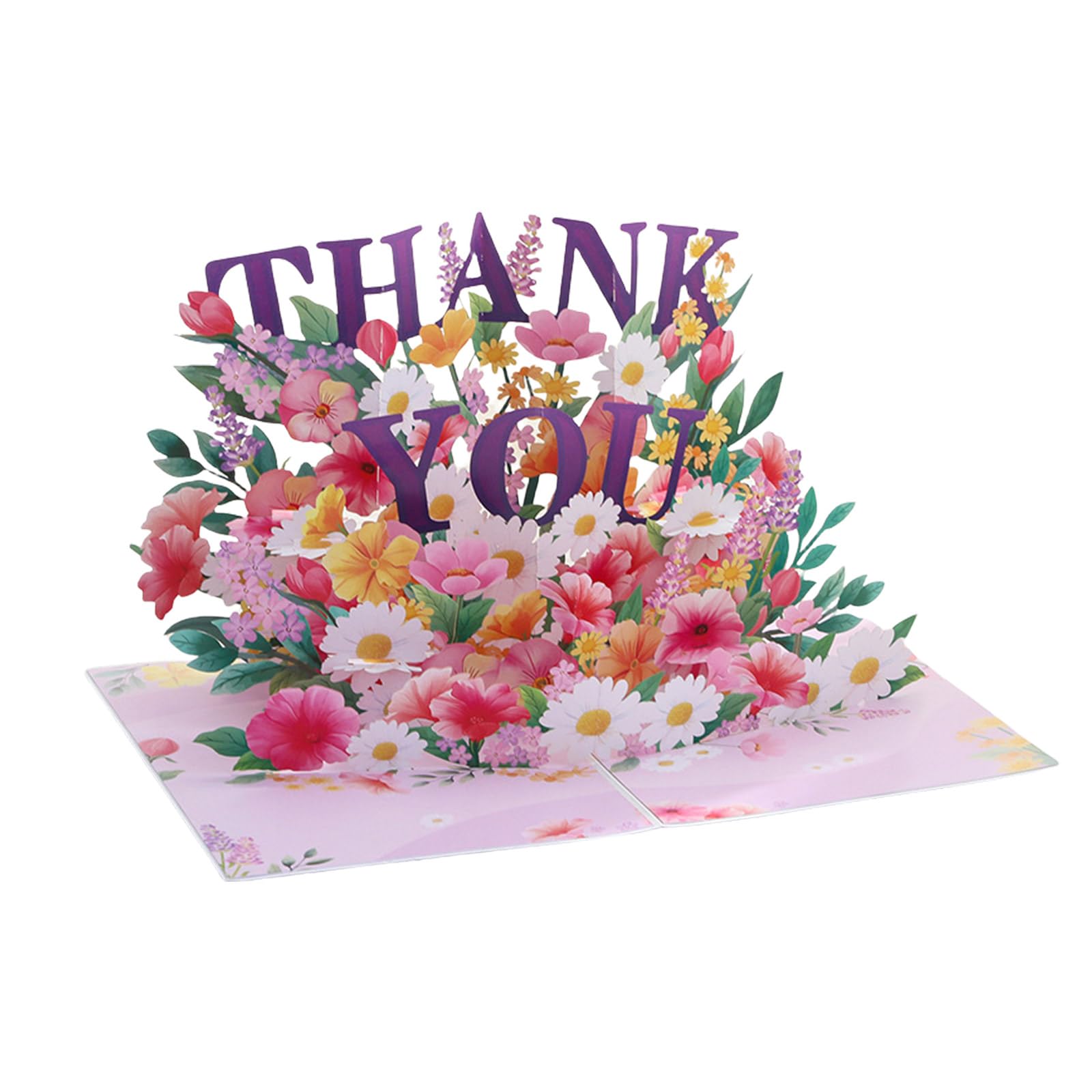 Yanwuwa Multicolor Unique 3D Thank You Card Sophisticated 3D Thank You Birthday Card Foldable Flower Greeting For Special Event