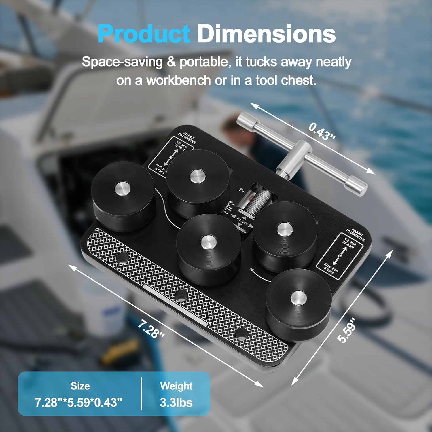 Tubing Straightener Tool for 3/16"-1.0" Tubes, Portable Aluminum Alloy Pipe Straightener, Ideal for Brake Lines, Copper Pipes, HVAC Tubing, PEX Pipes