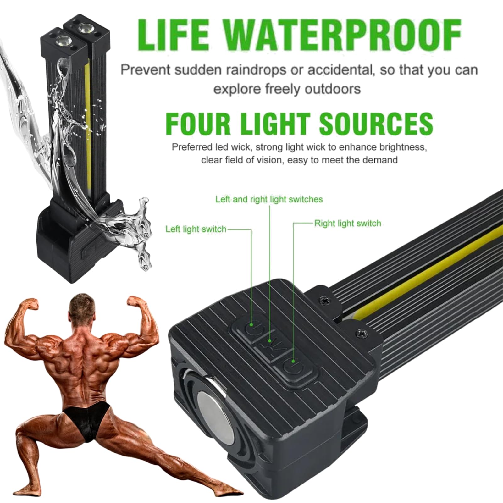 Lampada Da Posa Ricaricabile Per Palestra - 7 Livelli Di Luminosità, Magnetica, Pieghevole 180°, Per Fitness E Outdoor - Foto 4