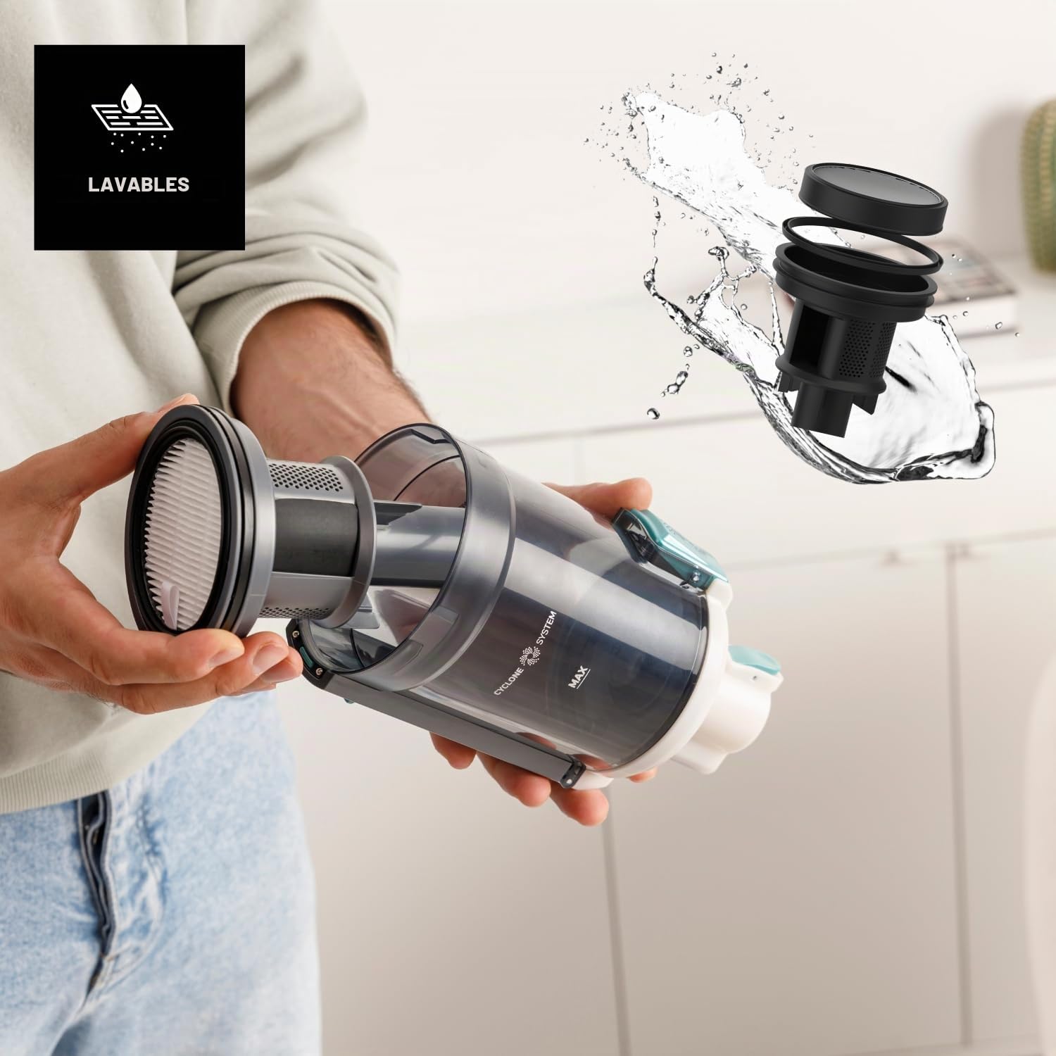 Taurus – Aspirador Sin Cable Nimbus Pure | Potente Succión | Autonomía 70 min | Todo Tipo de Superficies | Ultraligero | Filtro HEPA | 2 cepillos | Luz LED | Eco/Turbo | Accesorios