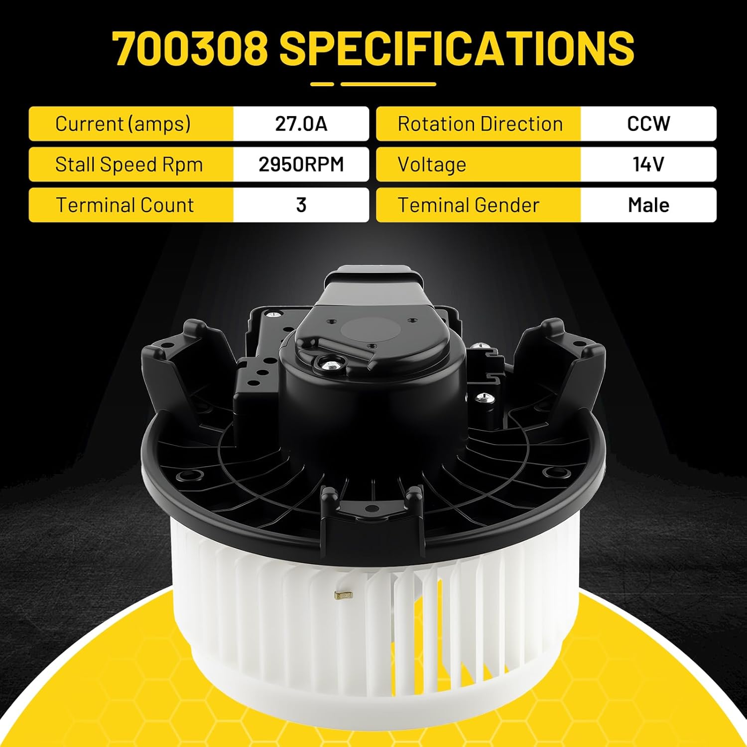 700308 HVAC Blower Motor Fit for Jeep Wrangler 2014-2017, for Jeep Wrangler JK 2018, for Ram 1500 2014-2018 3.0L 3.6L 5.7L A/C Heater Blower Motor Replacement 68232369AA 68214892AB PM4104