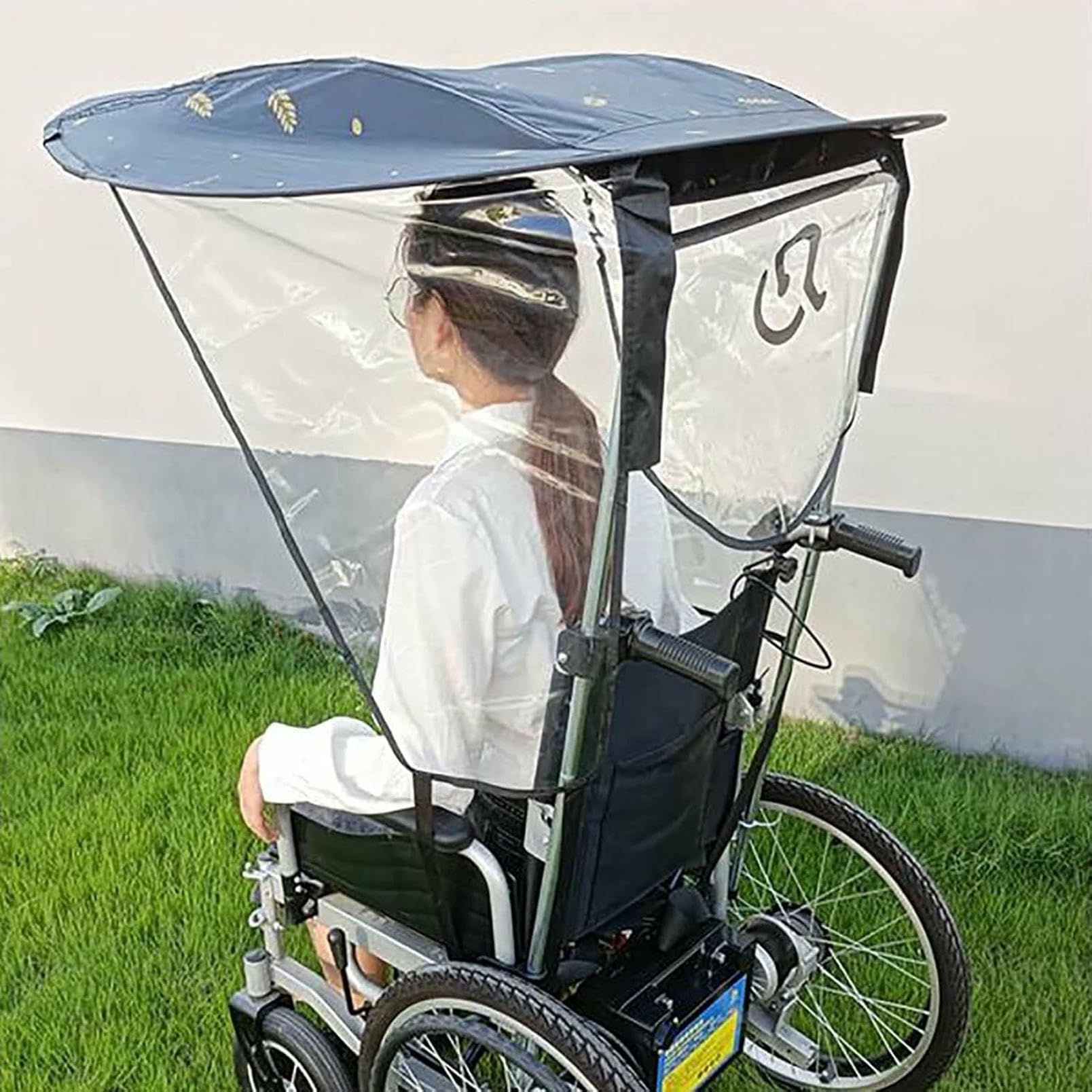 Juego De Soporte para Paraguas Y Toldo para Silla De Ruedas, Kit Completo con Soporte Ajustable, Parasol Impermeable, Ajuste Universal para Ayuda A La Movilidad