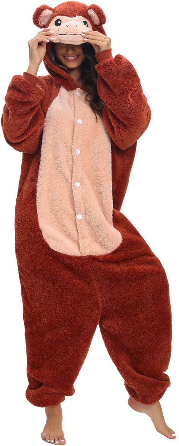 Très Chic Mailanda Sherpa Unisex Adult Animal Onesies Cosplay Pajamas Sleepwear Halloween Costume