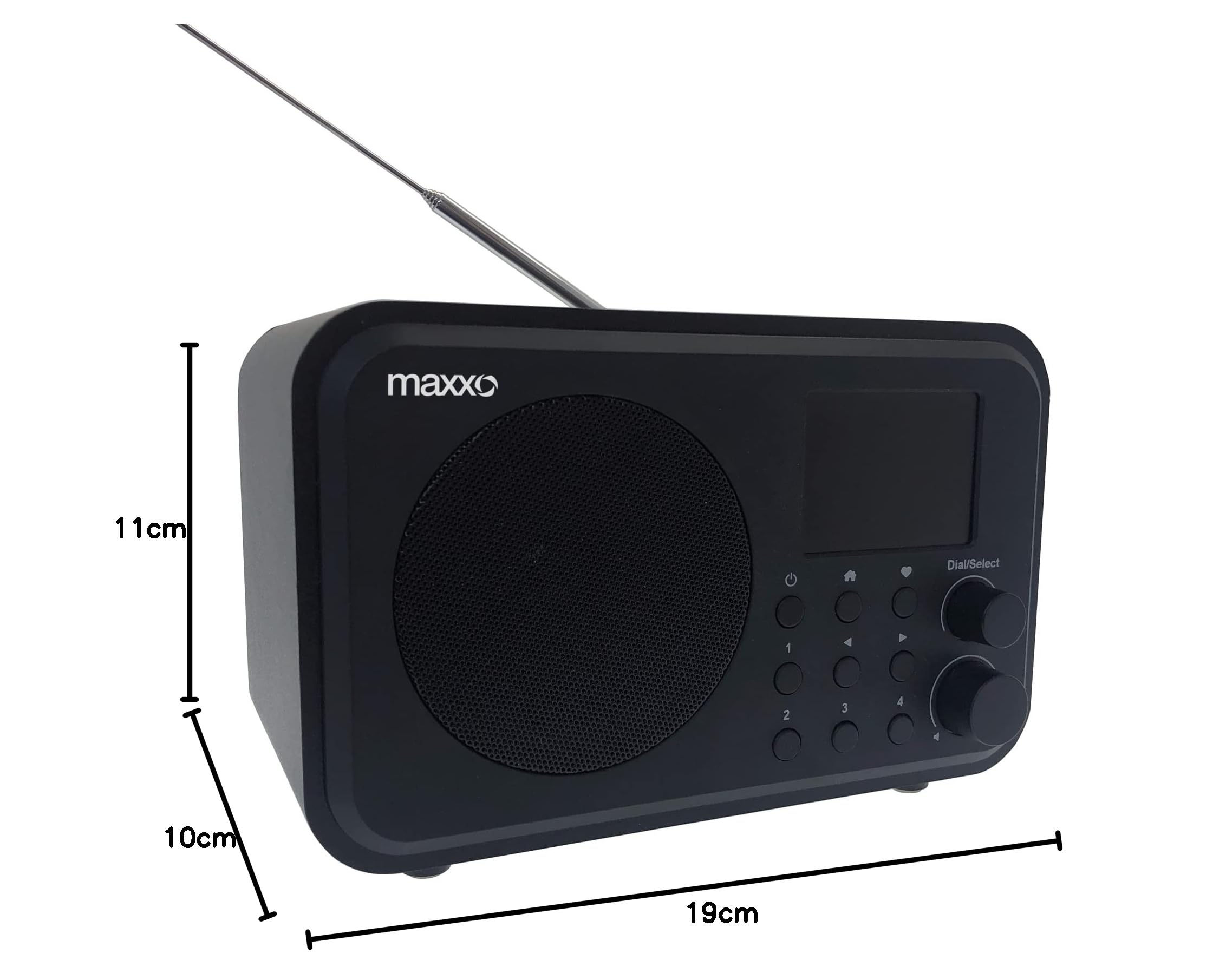 Maxxo DT02 Tragbares DAB + UKW InternetRadio WiFi Bluetooth Lautsprecher klein Digitalradio mit wiederaufladbarem batteriebetrieben Akku 2,4" TFT-Farbdisplay