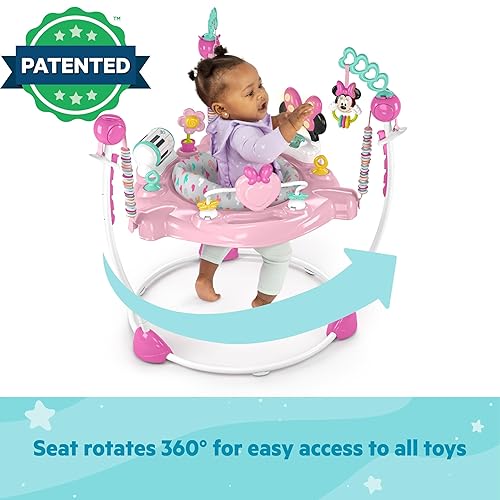 Miniatura 4 de Bright Starts Disney Baby Minnie Mouse Forever Besties - Jersey de centro de actividades para bebés con 10 juguetes, luces y sonidos, asiento de 360