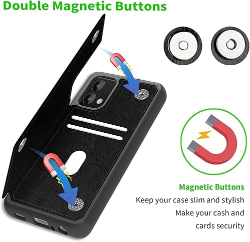 Miniatura 3 de JANENFNA Funda tipo cartera para Motorola G Stylus 5G 2023 con tarjetero y función atril con bloqueo RFID, doble cierre magnético para Moto G Stylus