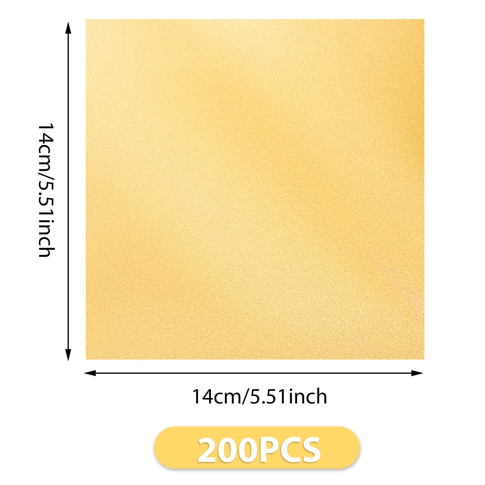 Lusofie 200 Blatt Goldfolie 14x14cm - Imitation Blattgold Für Bastelprojekte
