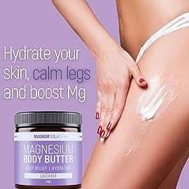 Magnum Solace Magnesium Body Butter - Nighttime Magnesium Cream - Lightly Scented (Lavender)
